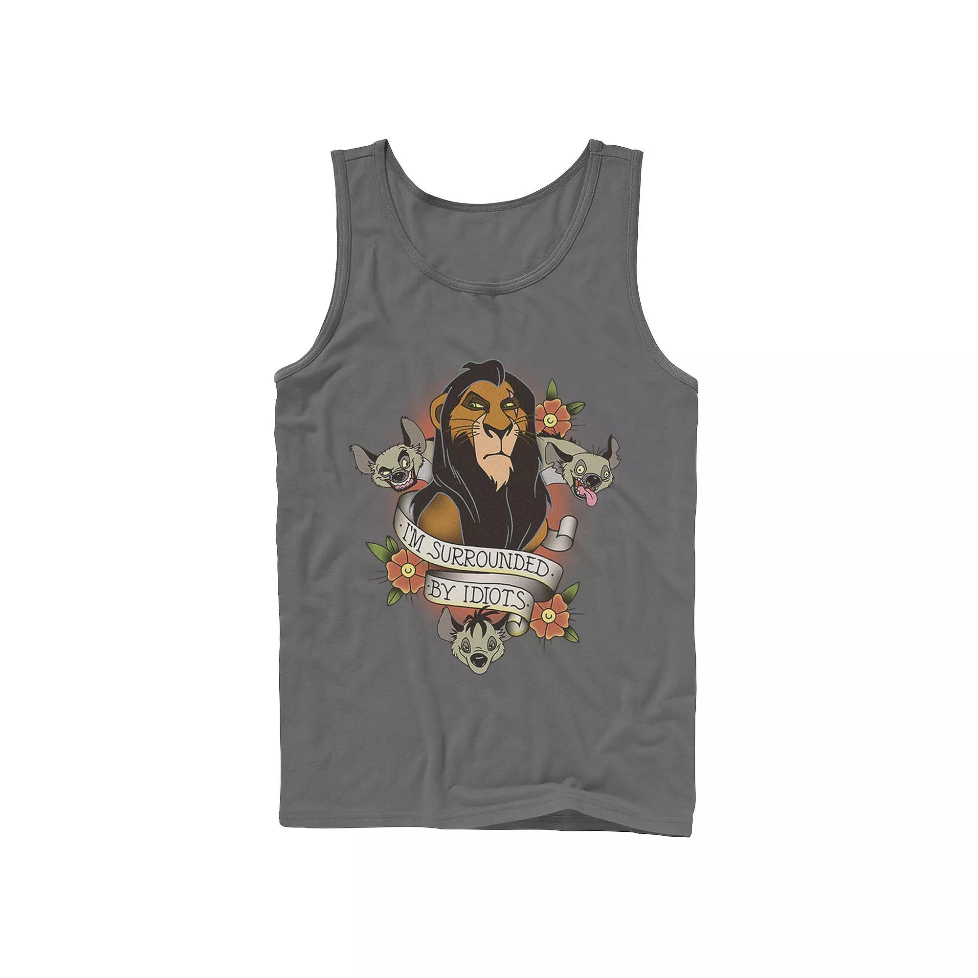 Disney's The Lion King Scar With Hyenas Men's Surrounded By Idiots Tank Top,  Product Image