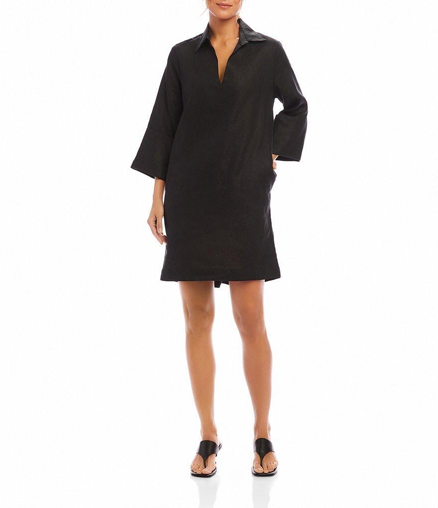 Karen Kane Point Collar Wide Cuffed Sleeve Shift Dress Product Image