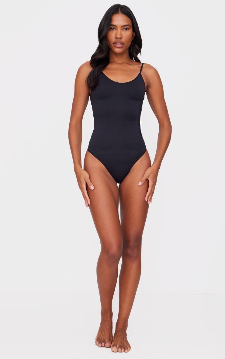 Black Shapewear Thong Bodysuit Product Image