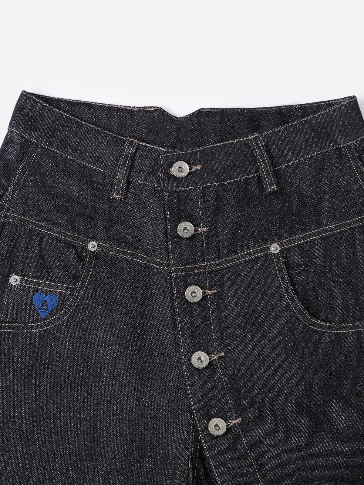 Aelfric Eden Irregular Button Raw Jeans Product Image