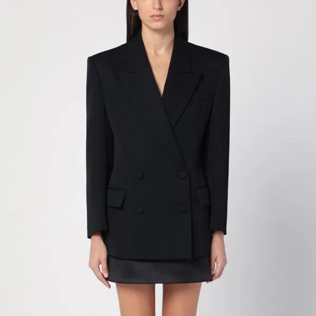 VALENTINO Black Wool Double-breasted Jacket Product Image