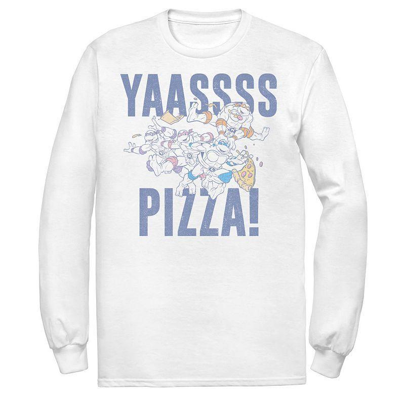 Mens Ninja Turtles Yaaasss Pizza Long Sleeve Tee Product Image