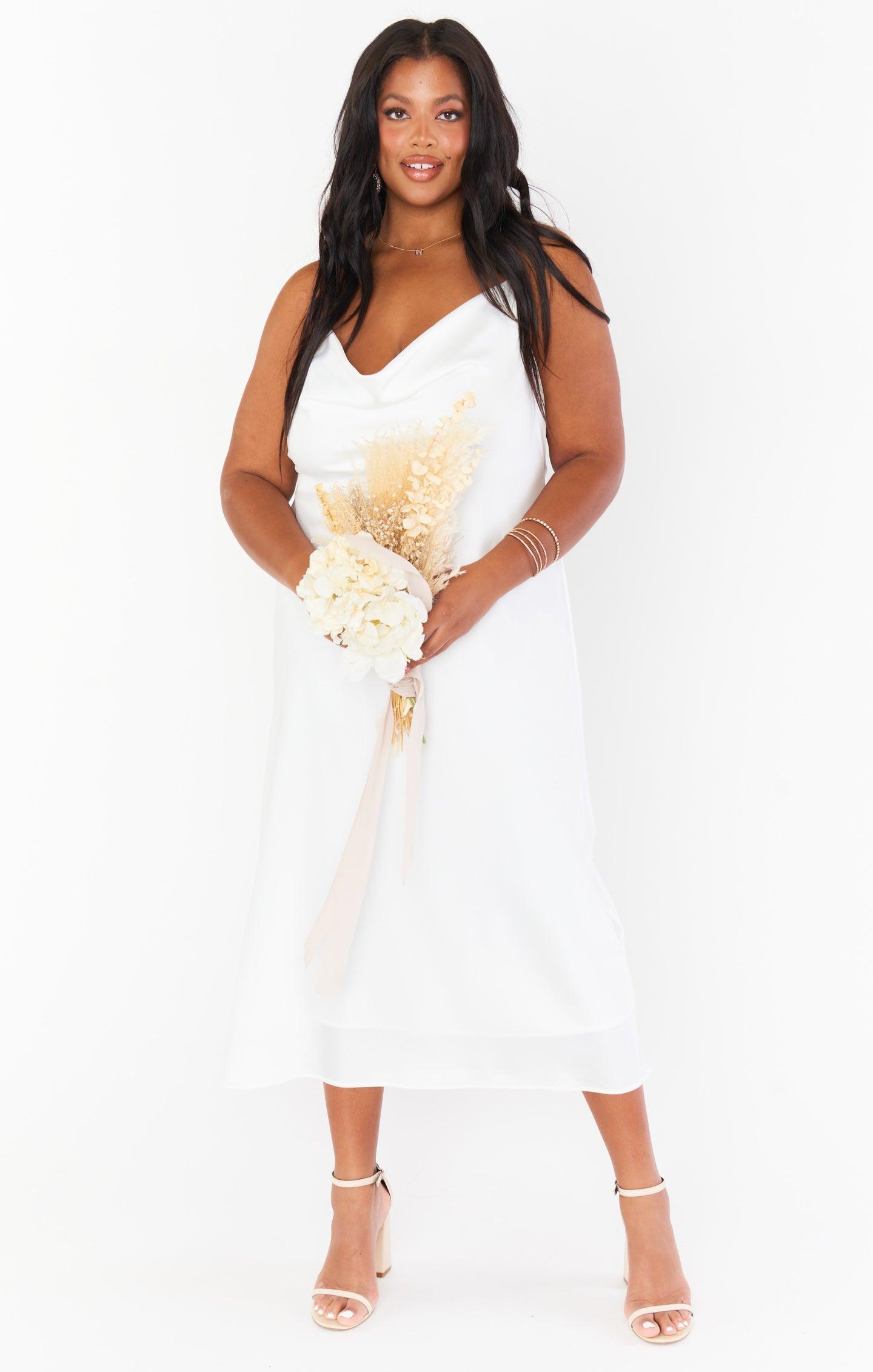 Verona Cowl Dress ~ Ivory Luxe Satin Product Image