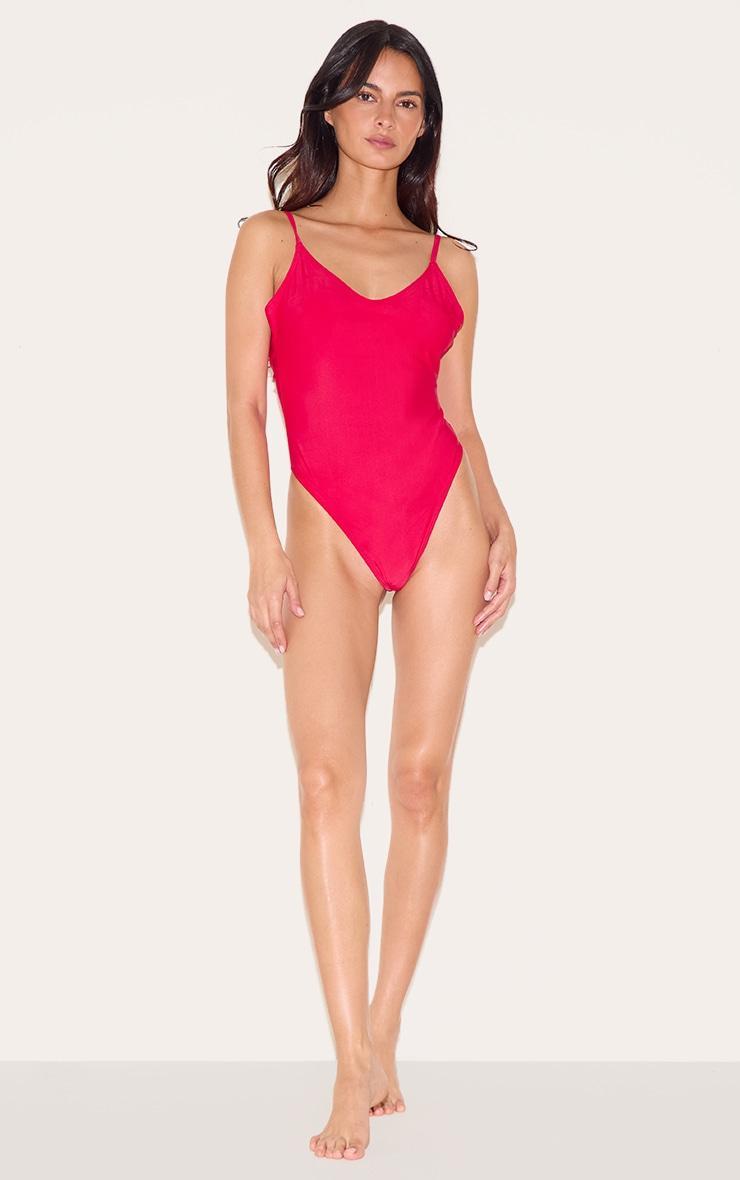 Red Plunge Swimsuit Product Image