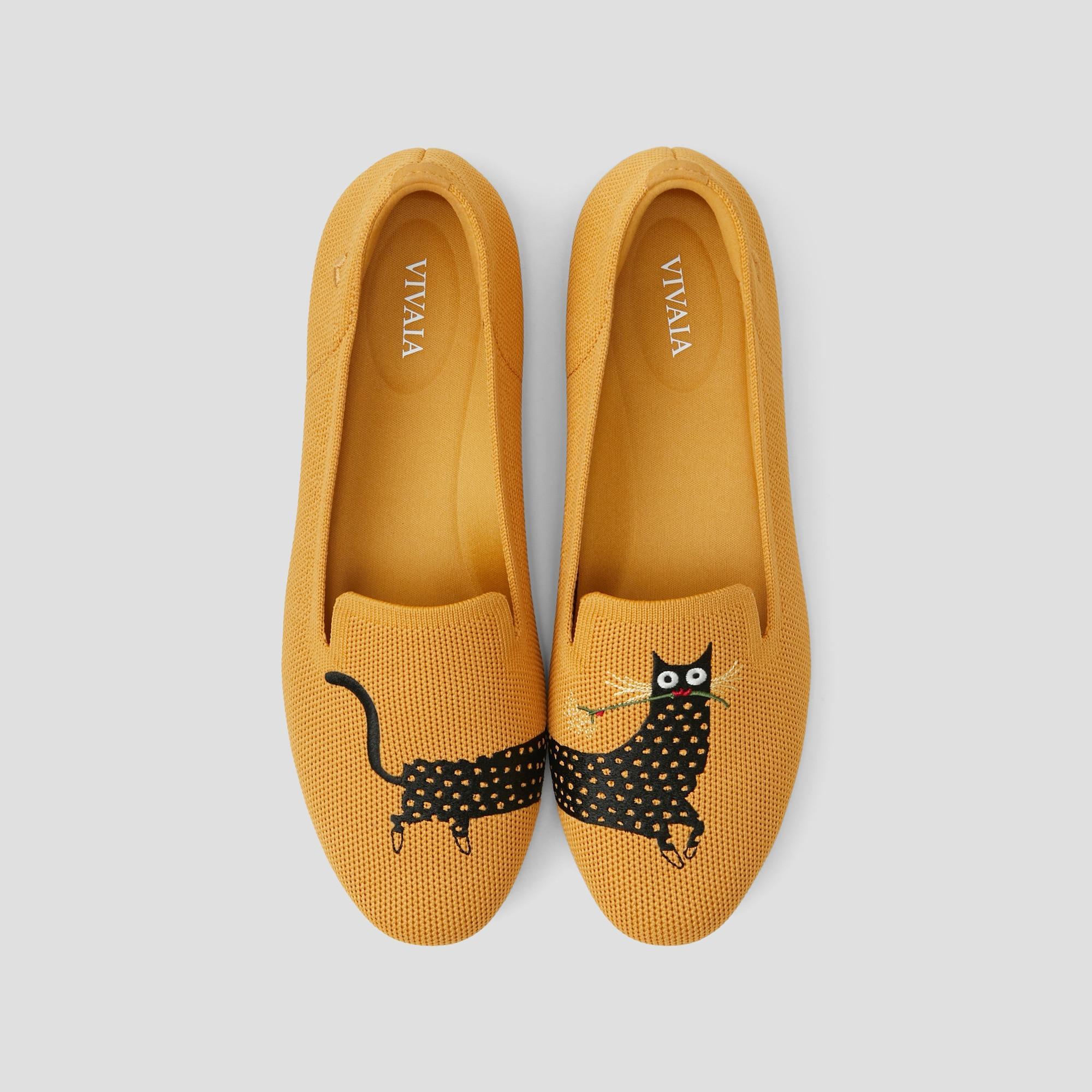 Round-Toe Embroidered Loafers (Audrey) Product Image