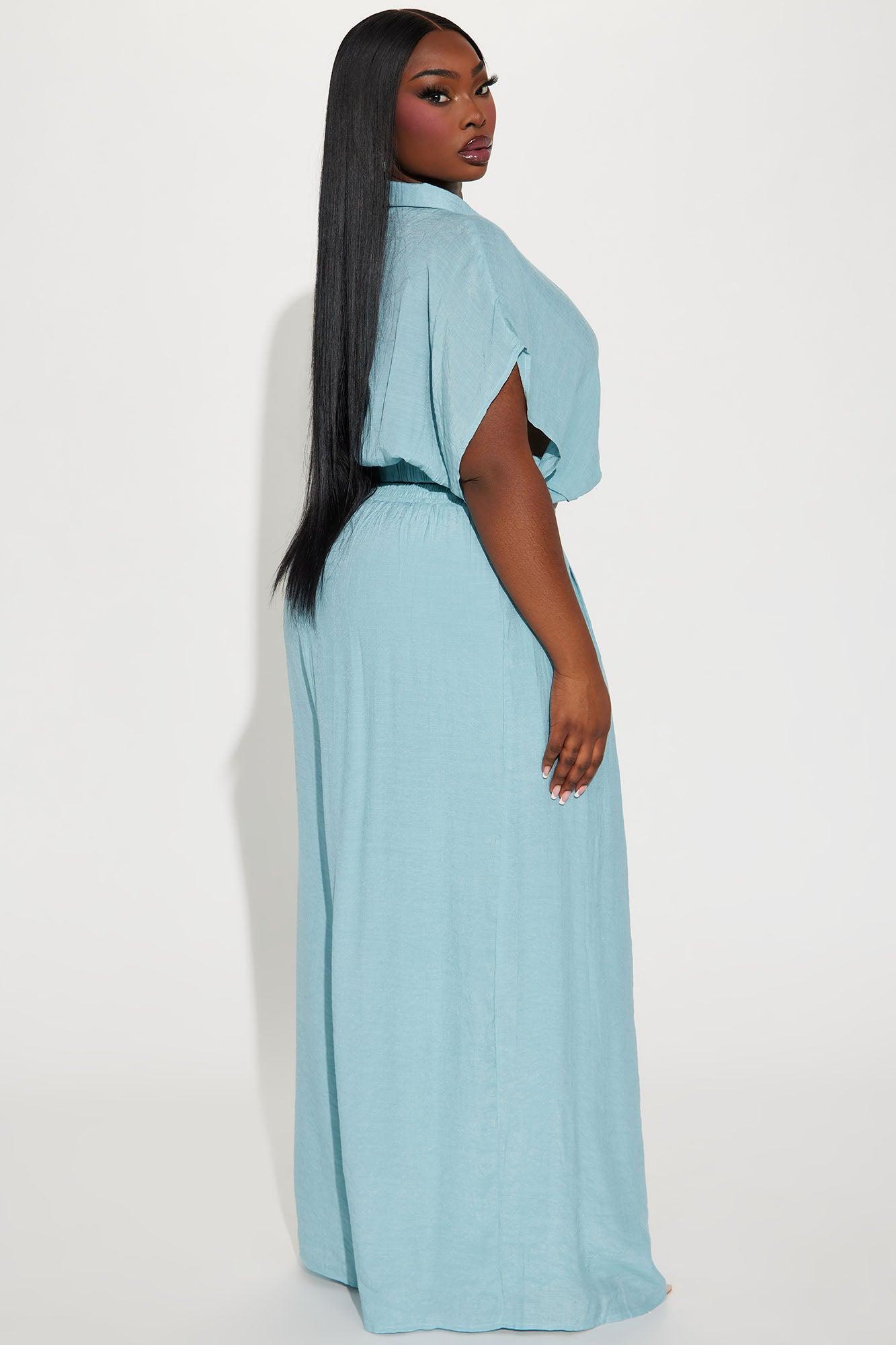 Mea Gauze Pant Set - Blue Product Image