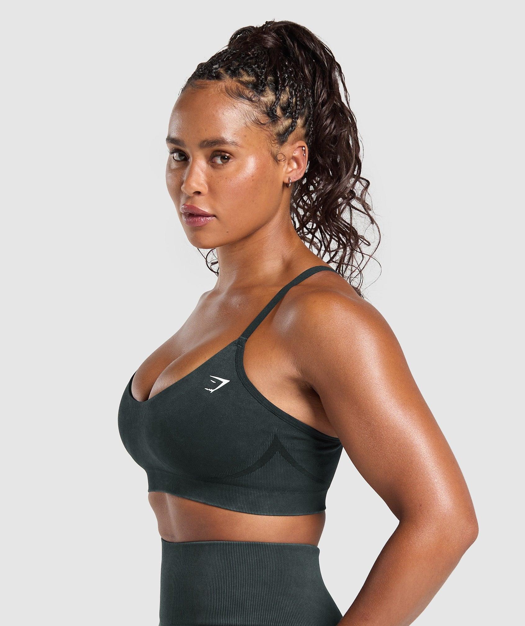 Gymshark Gains Seamless Washed Sports Bra - Black Female Product Image