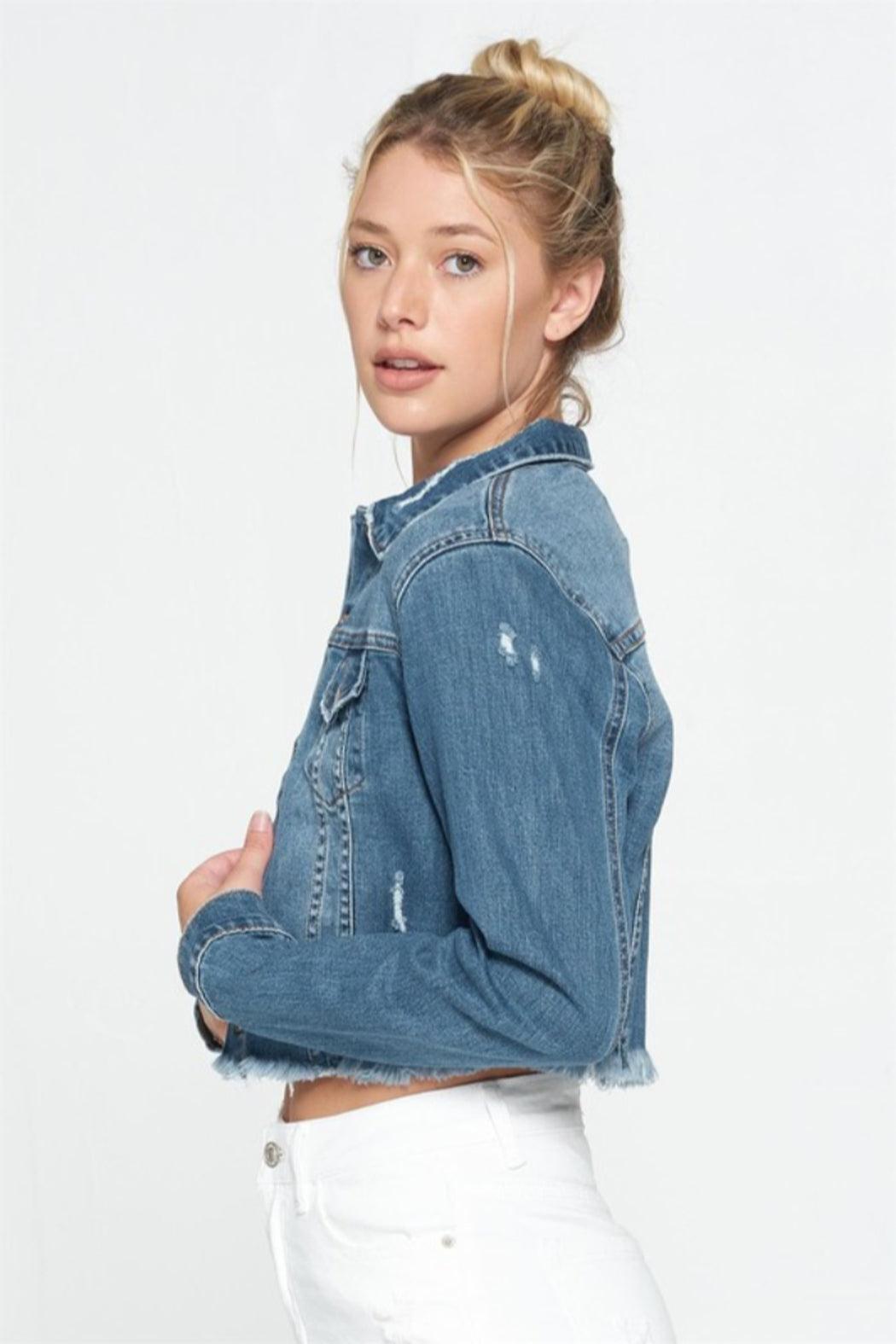 Cropped Denim Jacket Product Image