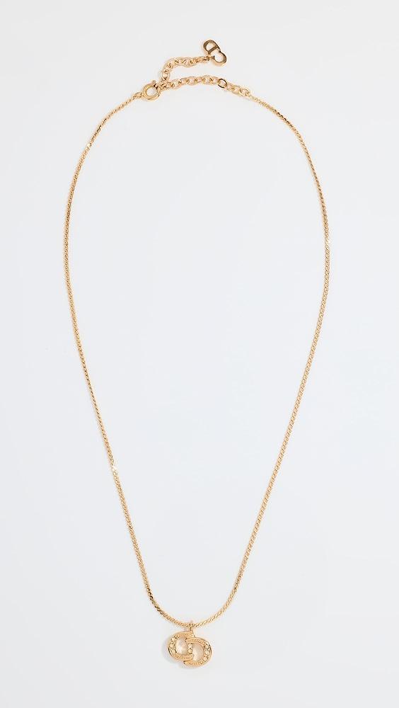 What Goes Around Comes Around Dior Gold Crystal CD Necklace | Shopbop Product Image