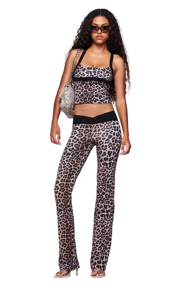 BLARE HALTER STRAP TOP - LEOPARD Product Image