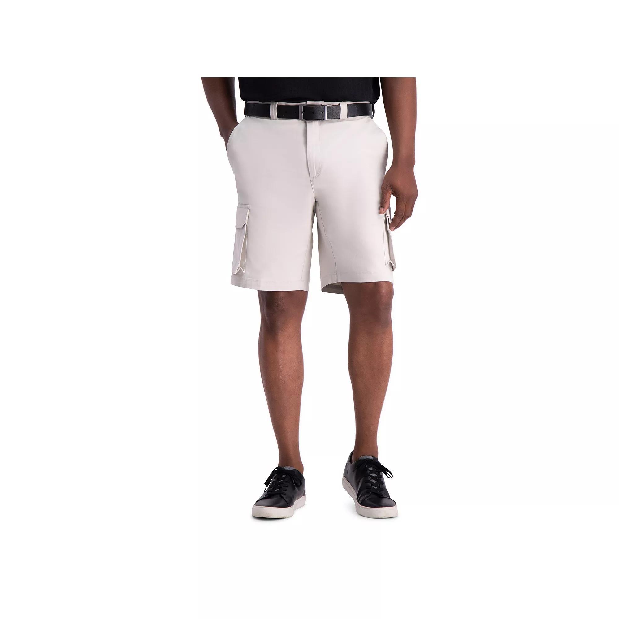 Men's Haggar® 10" Straight-Fit Stretch Cargo Flat-Front Shorts, Size: 42, Pink Product Image