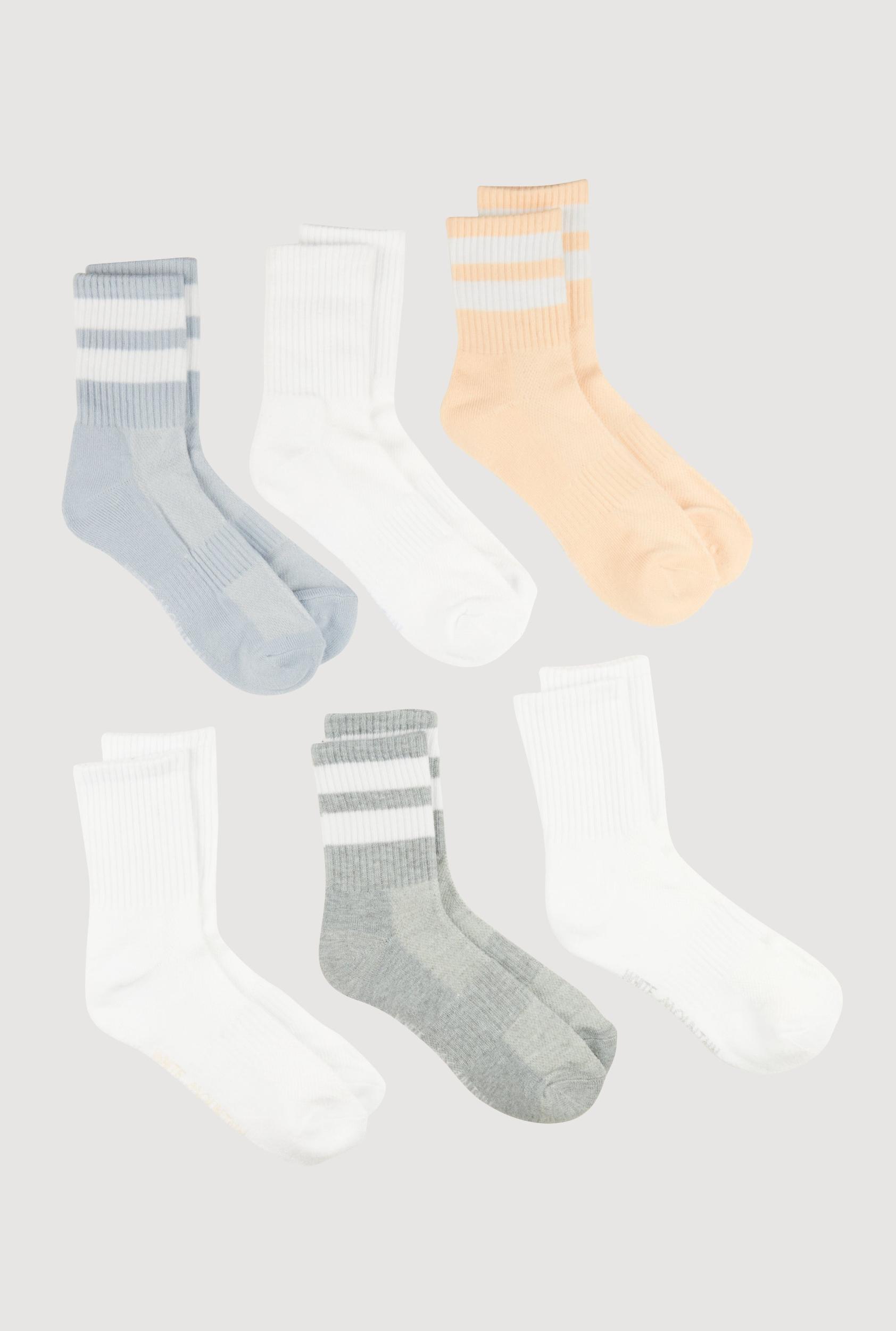 Performance Mid Crew Socks 6 Pack Size 4-10 Female Product Image