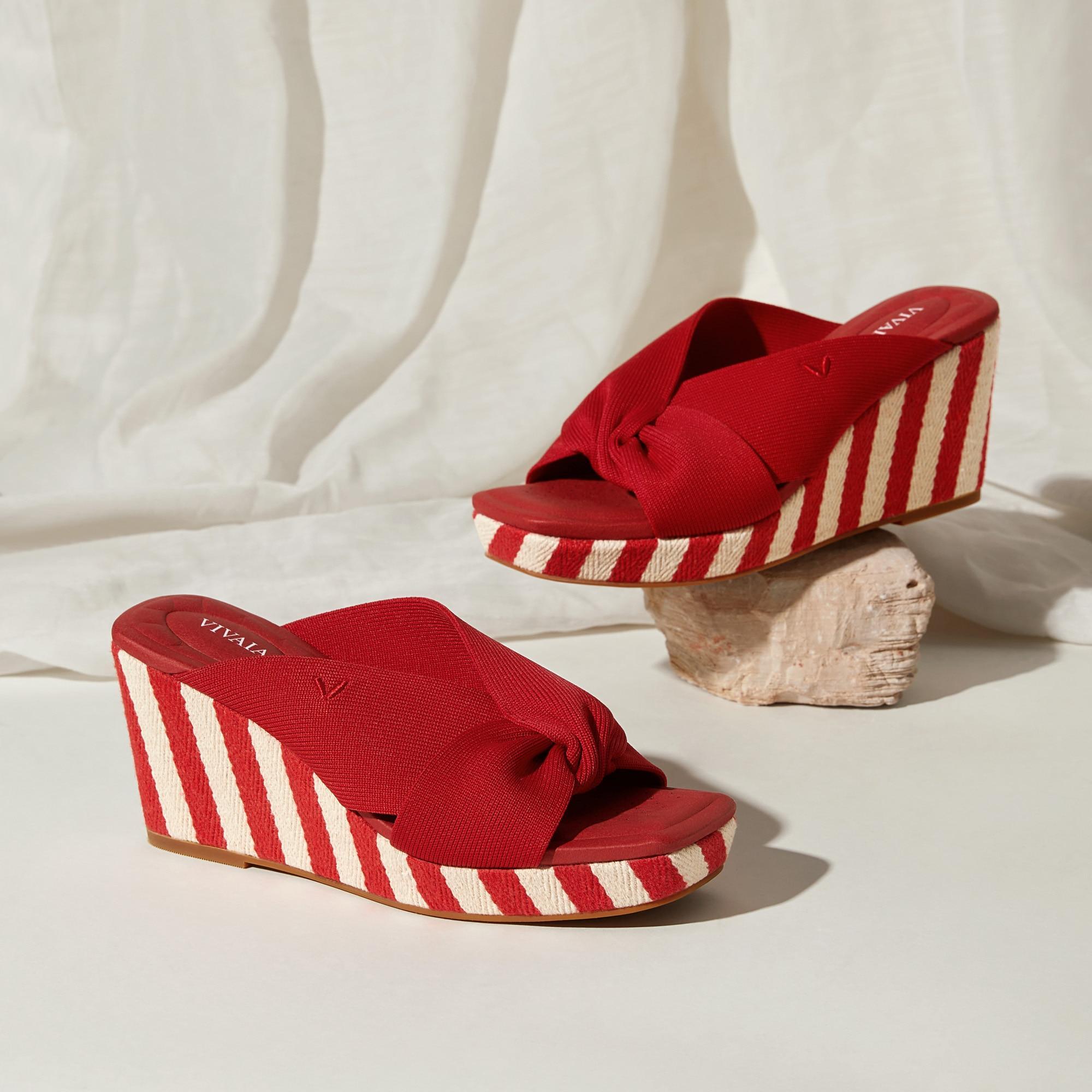 Square-Toe Wedge Sandals (Laura) Product Image