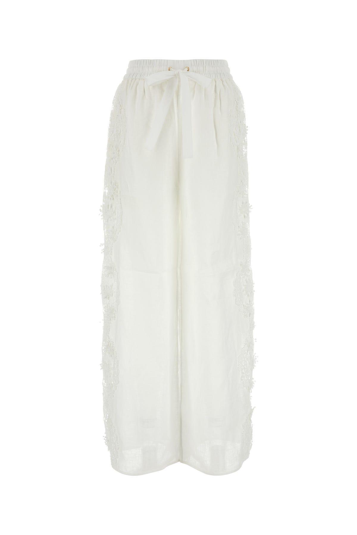 ZIMMERMANN White Halliday Trousers In Ivory Ivo Product Image