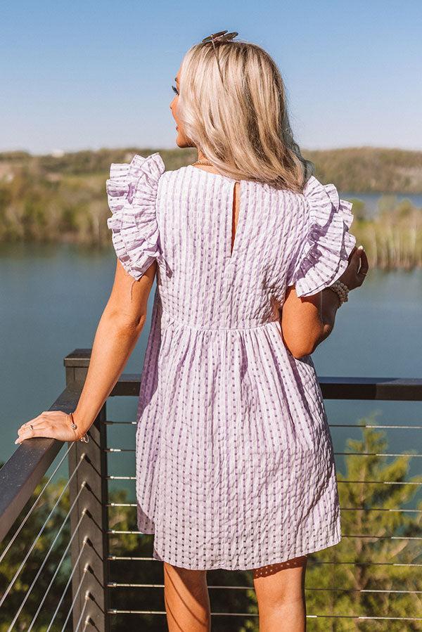 Spring It On Gingham Babydoll Romper In Lavender Product Image