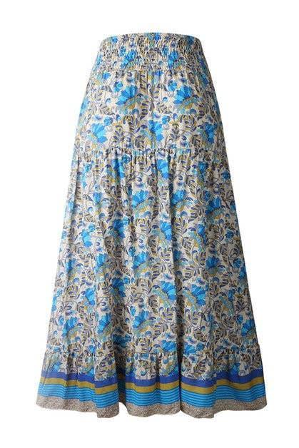 Floral Printed Ruffle Maxi Skirts Product Image