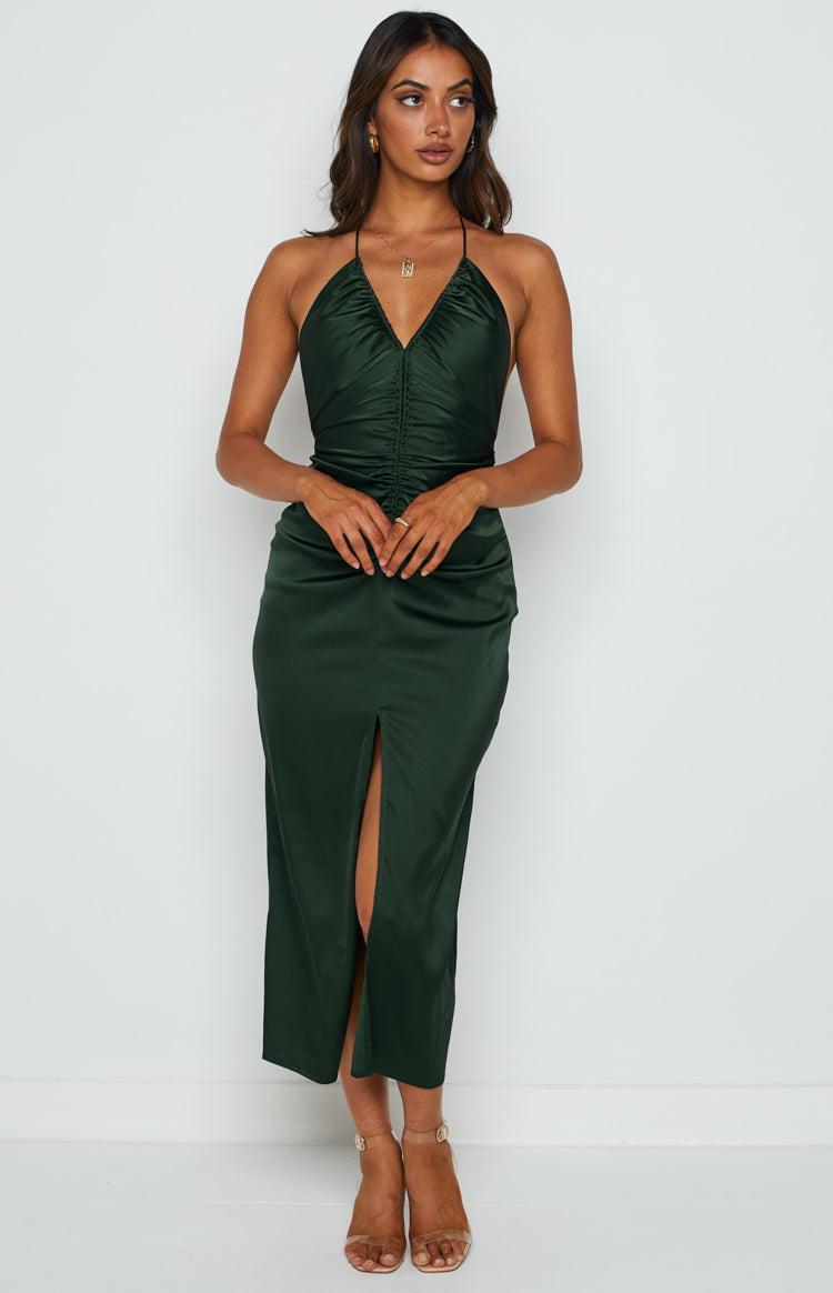 Rosey Emerald Midi Dress Product Image