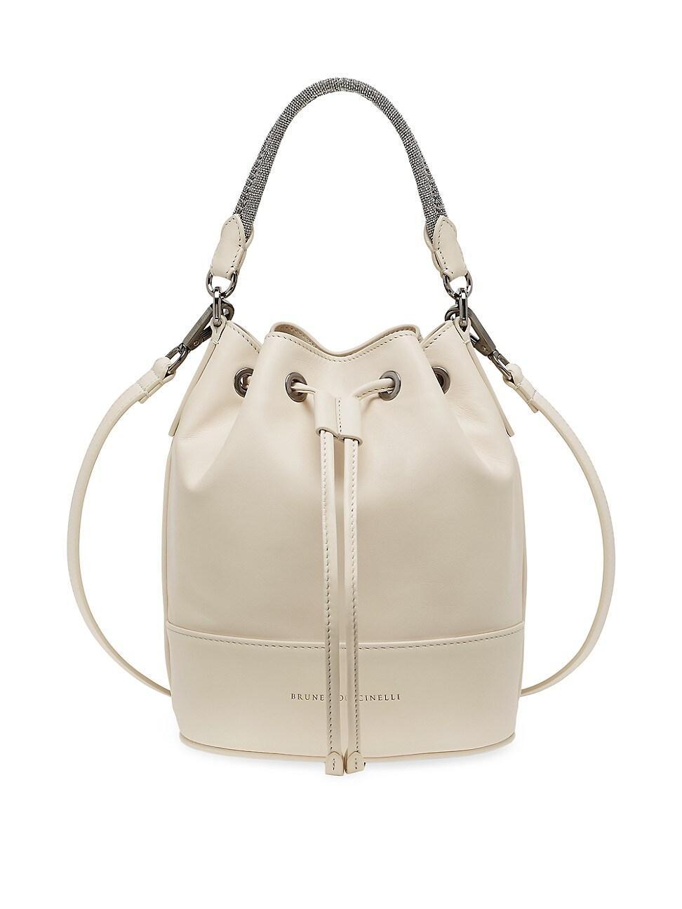 Monili Braided Leather Bucket Bag Product Image