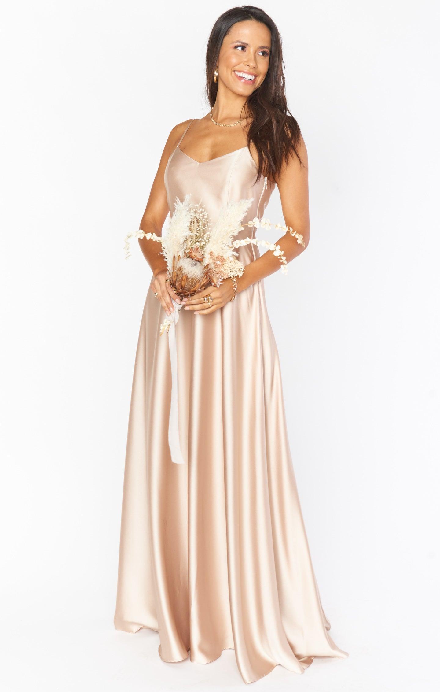 Faith Maxi Dress ~ Champagne Luxe Satin Product Image