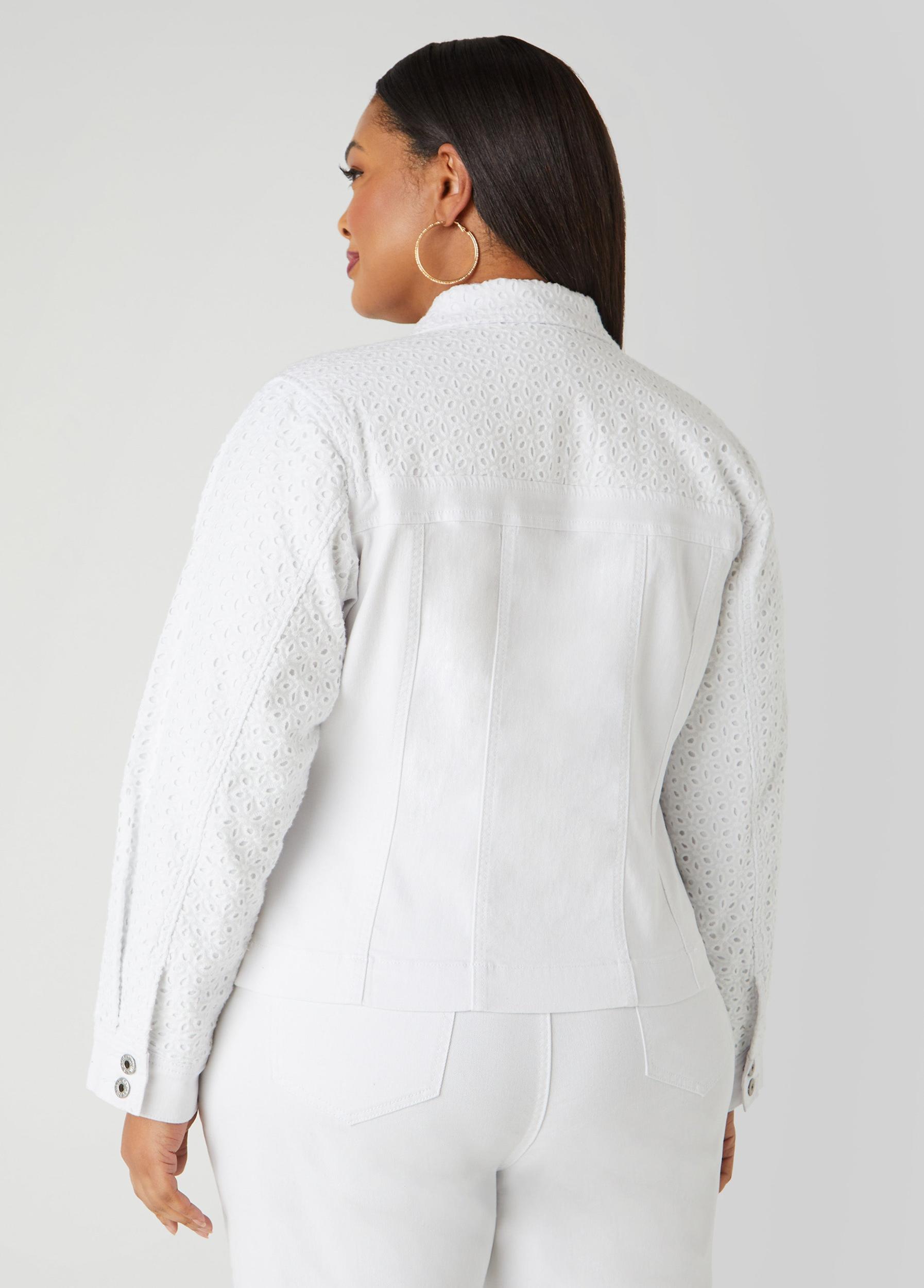 Eyelet Paneled Denim Jacket Product Image