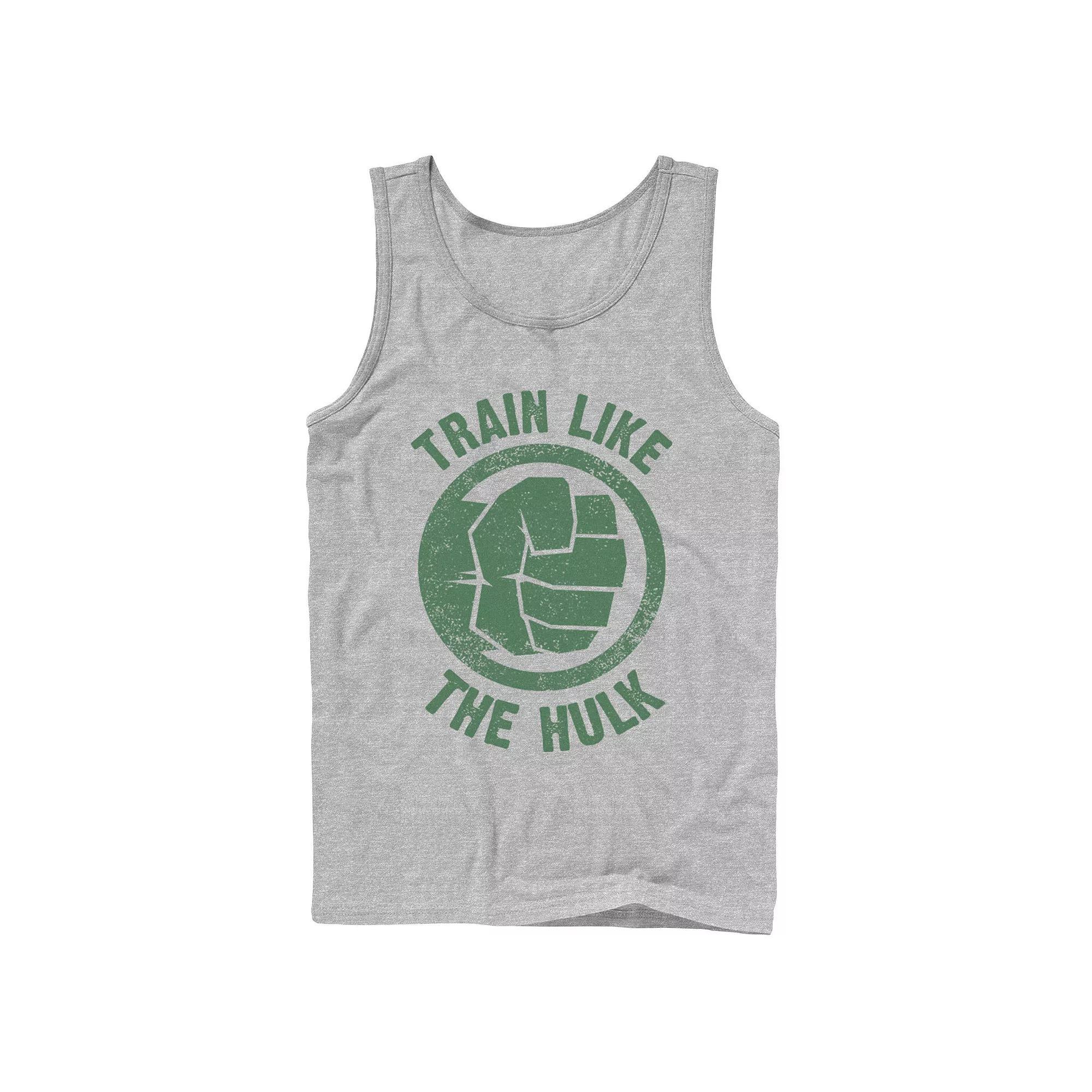 Men's Marvel Train Like The Hulk Icon Logo Tank Top, Boy's, Size: XXL, Athletic Grey Product Image