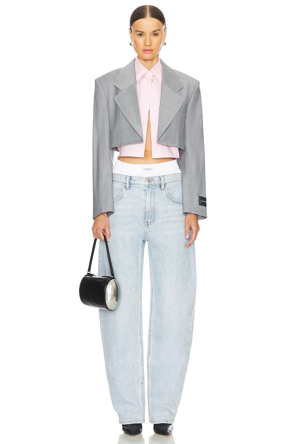 Prestyled Cropped Blazer With Poplin Dickies Alexander Wang Product Image