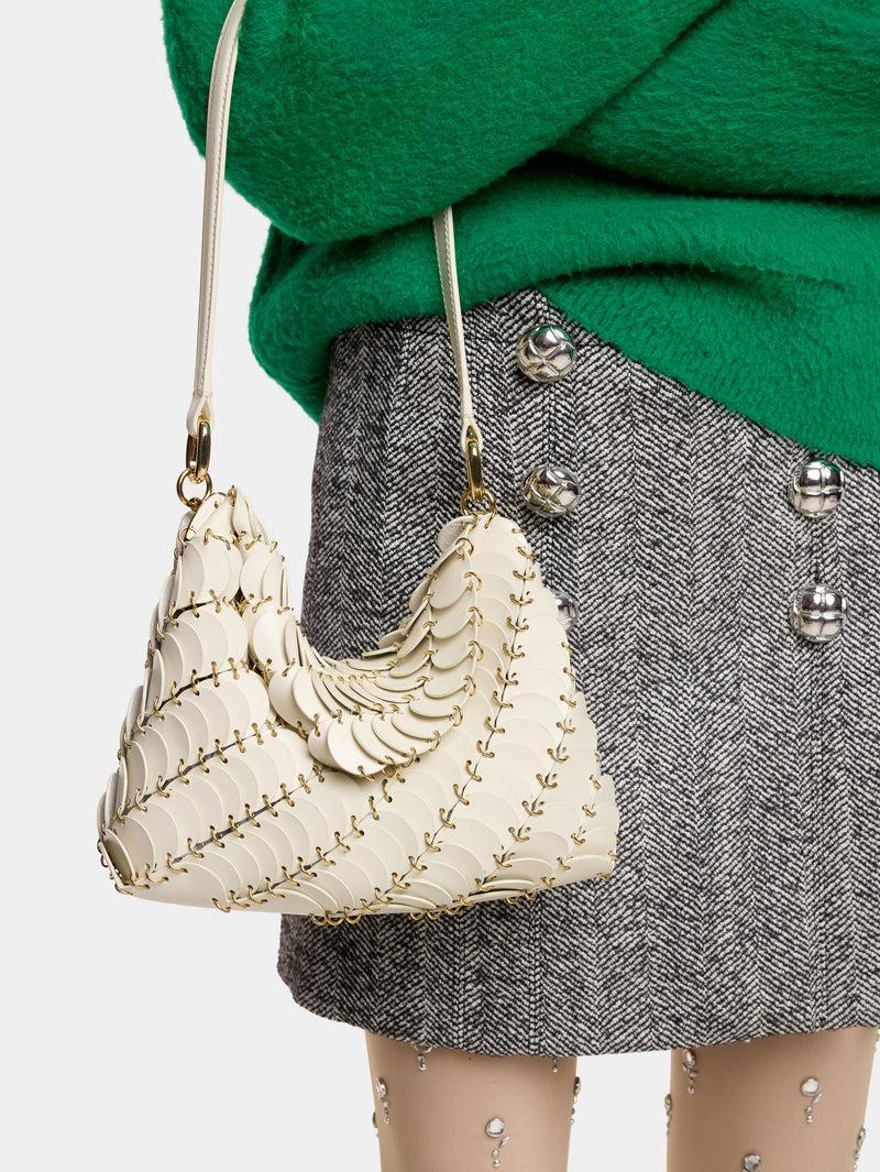 CREAM PACO SHOULDER CLUTCH IN CALFSKIN LEATHER Product Image