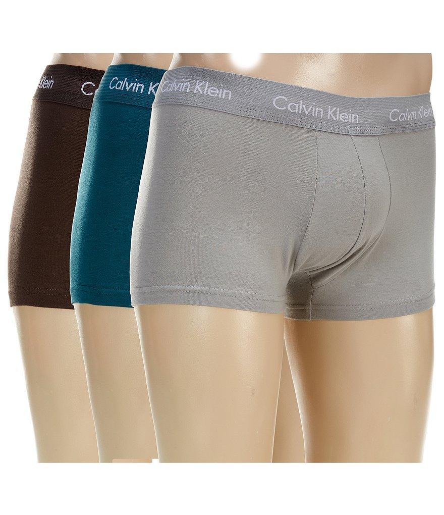 Calvin Klein Low-Rise Cotton Stretch Solid Trunks 3-Pack Product Image