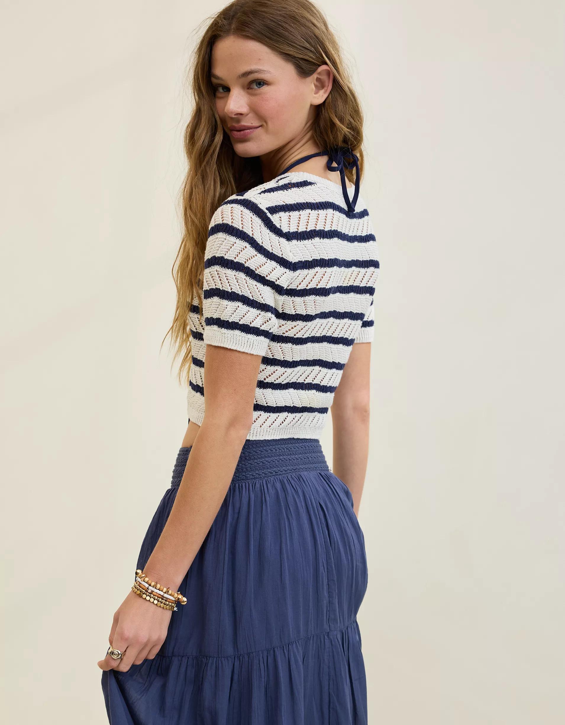 Aerie Fitted Short Sleeve Sweater Product Image