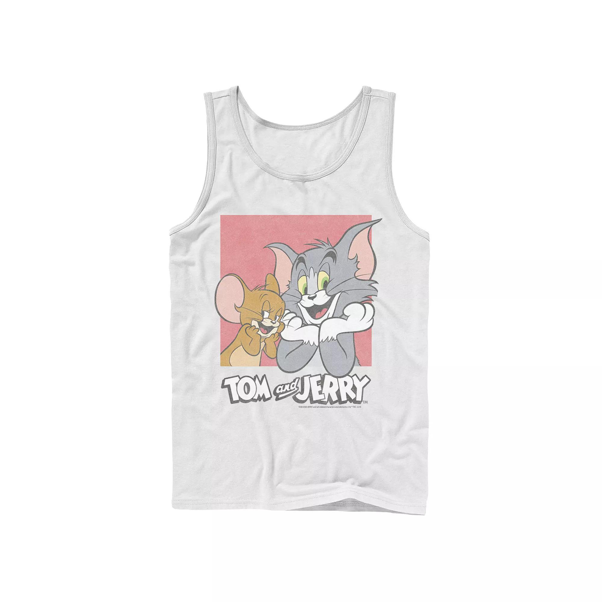 Men's Tom & Jerry Tj Square Tank Top, Size: XL, White Product Image