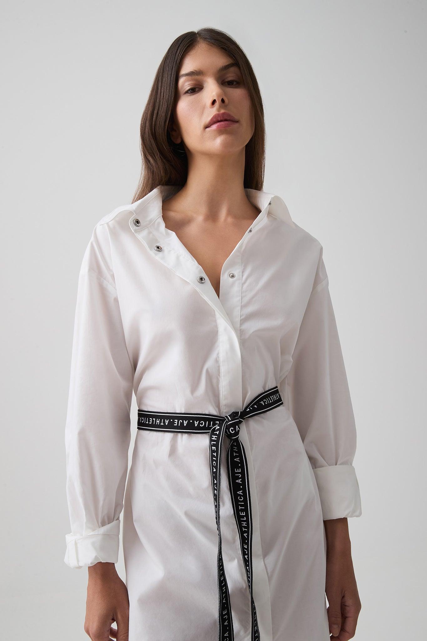 Belted Logo Shirt Dress 824 Product Image