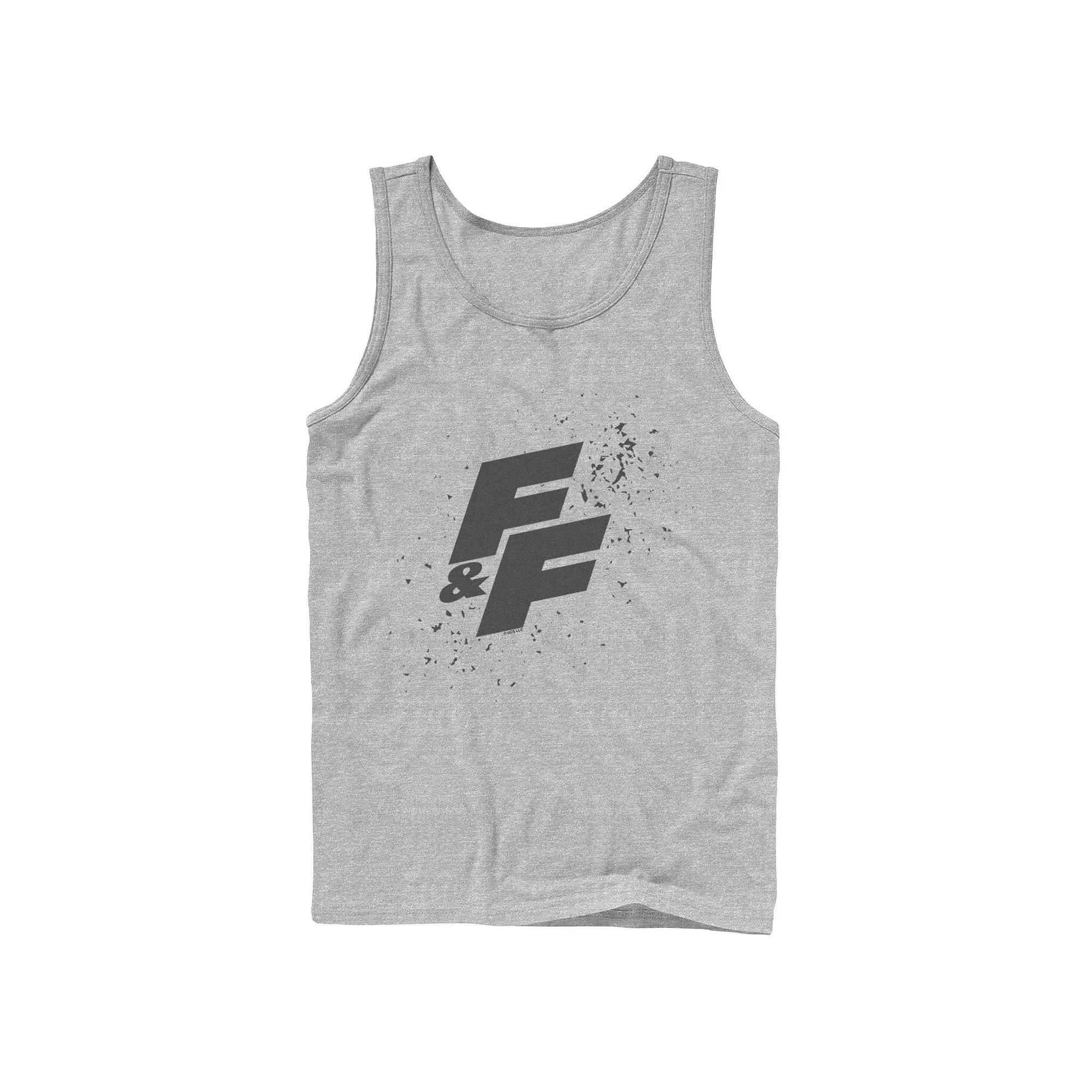 Men's Fast & Furious Paint Splatter Bold Logo Tank Top, Boy's, Size: Large, Athletic Grey Product Image