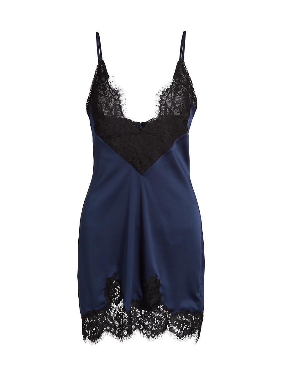 Womens Nyko Satin-Lace Slip Minidress Product Image