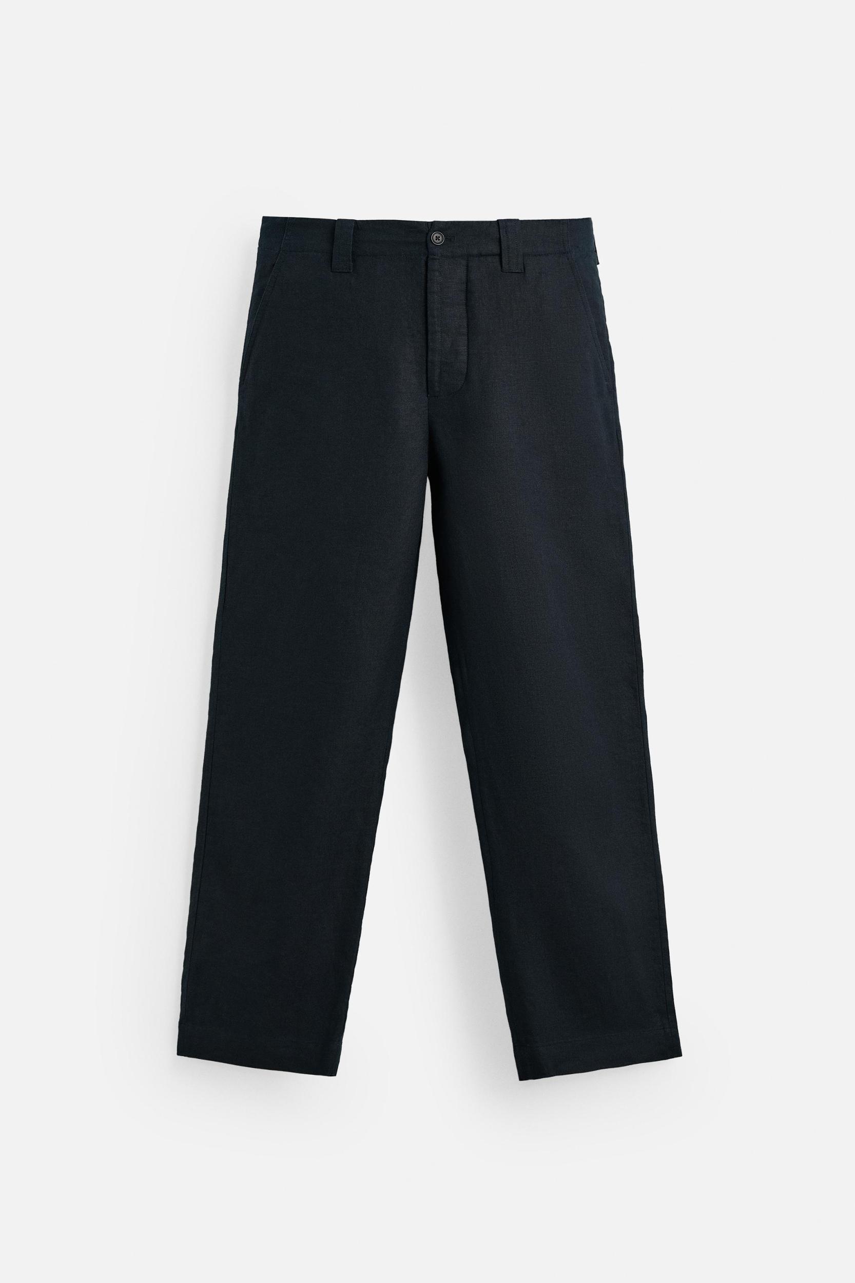 STRAIGHT FIT 100% LINEN PANTS Product Image