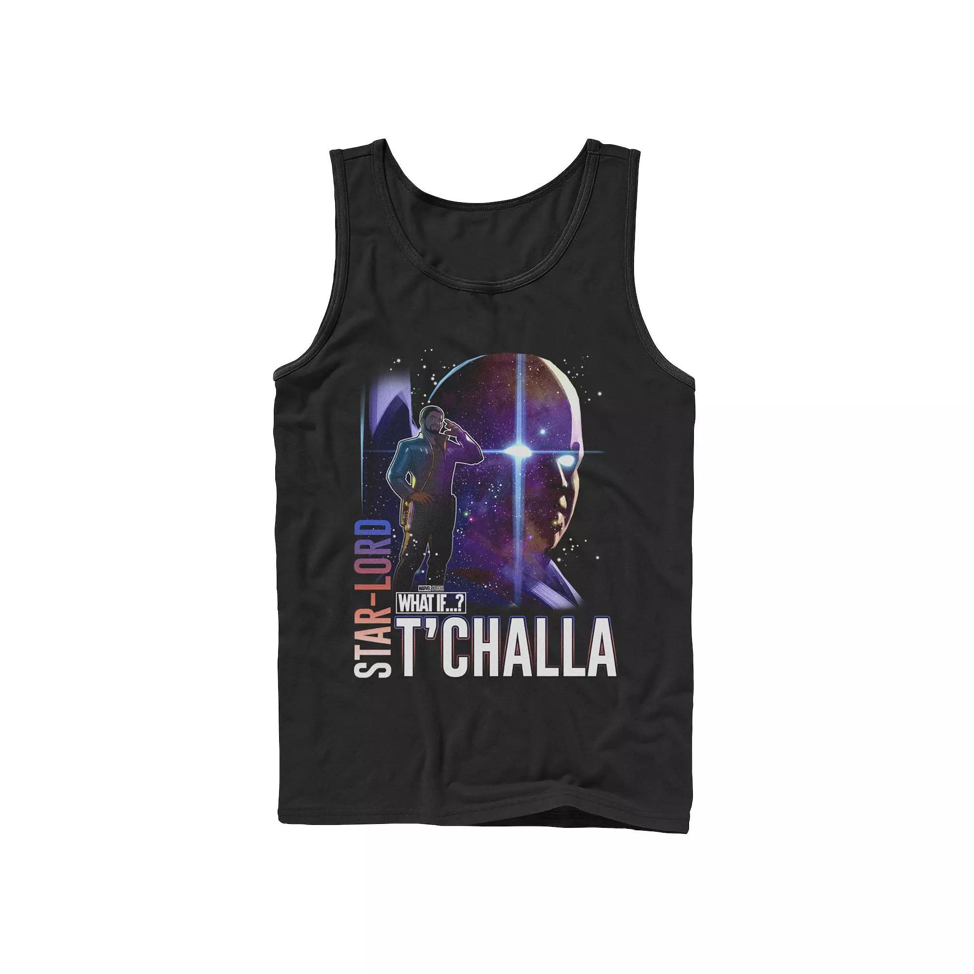 Men's Marvel What If Star Lord T'Challa and Watcher Poster Sweatshirt, Size: XL, Black Product Image