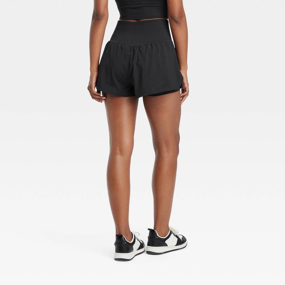 Womens High-Rise Seamless Waistband Woven Shorts 2.5 - JoyLab Black XS Product Image