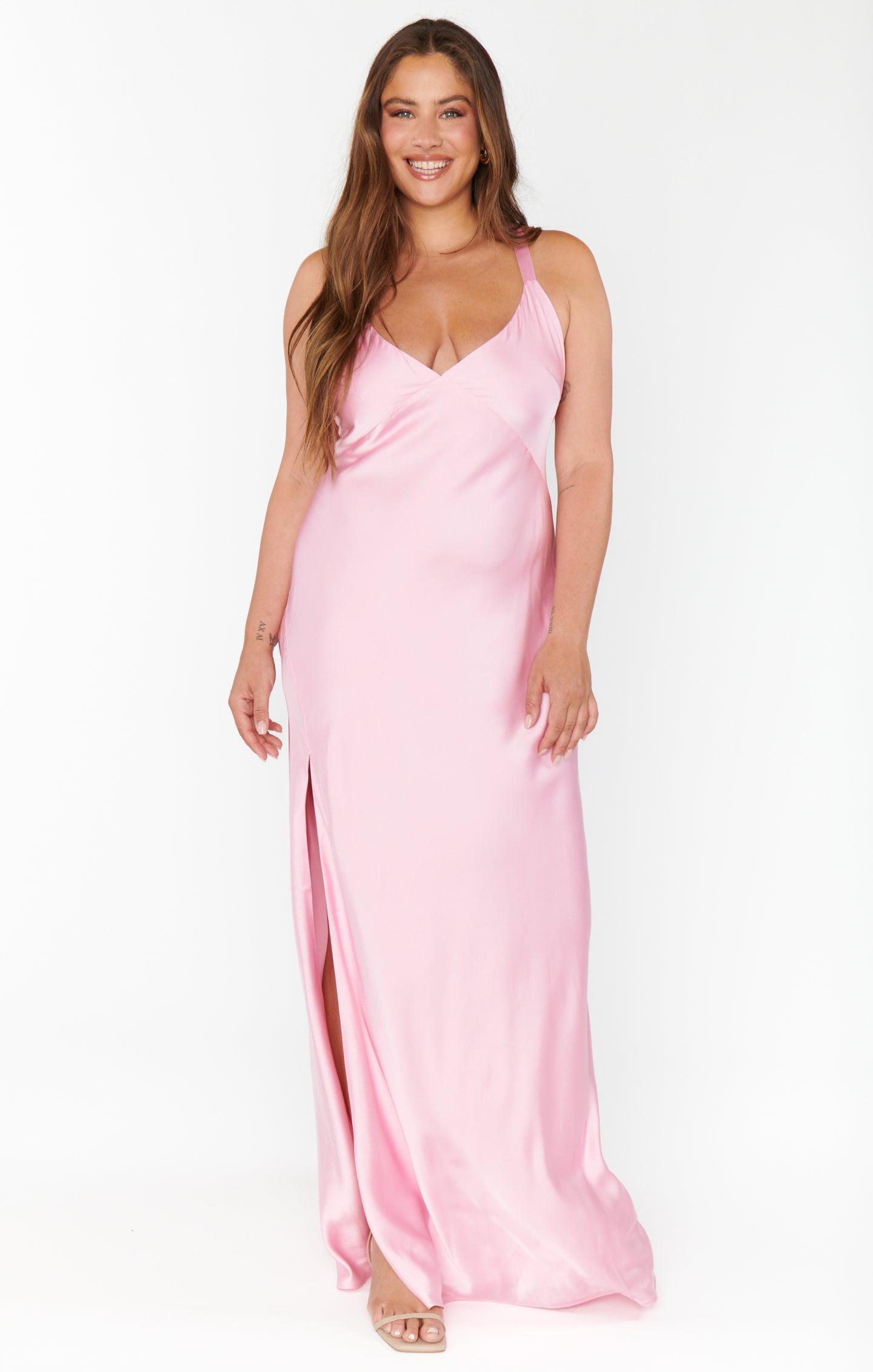 Anderson Maxi Dress ~ Light Pink Luxe Satin Product Image