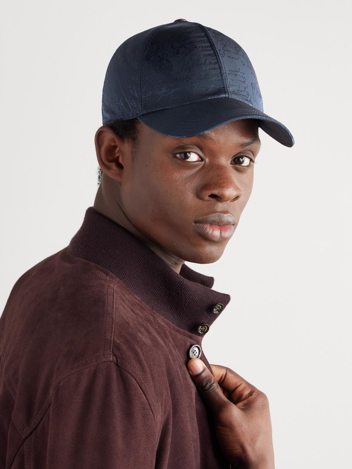 BERLUTI Scritto-jacquard Twill Baseball Cap In Blue Product Image