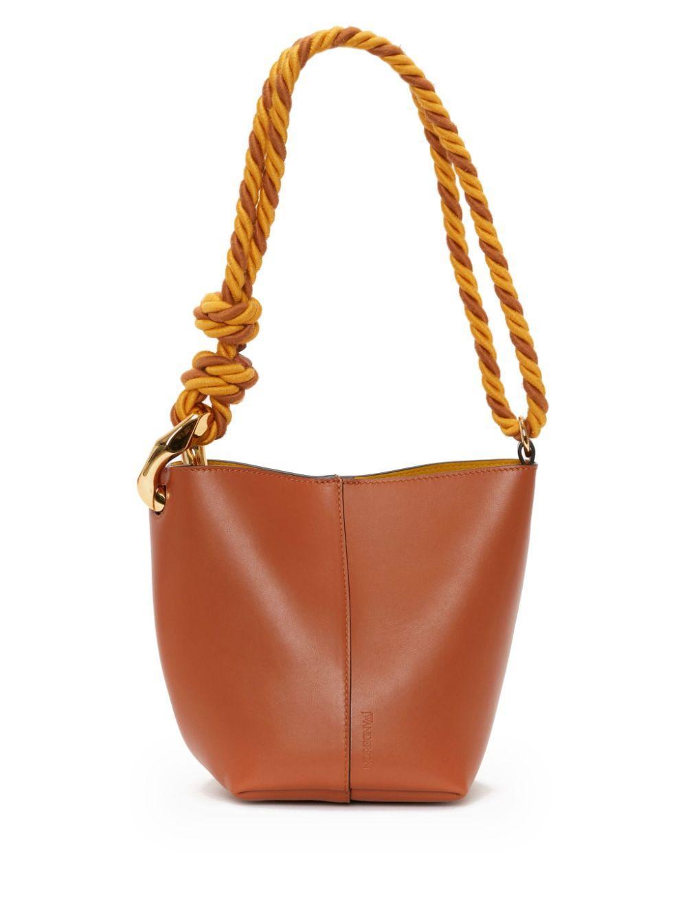 JW ANDERSON Small Corner Bucket Bag In Brown Product Image