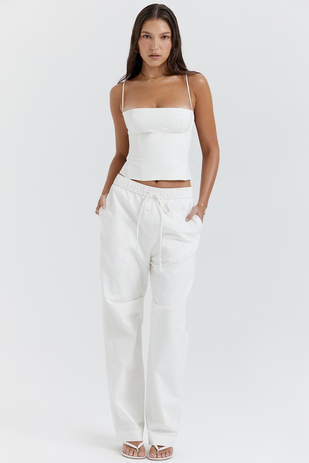 Luna  white cargo trousers Product Image