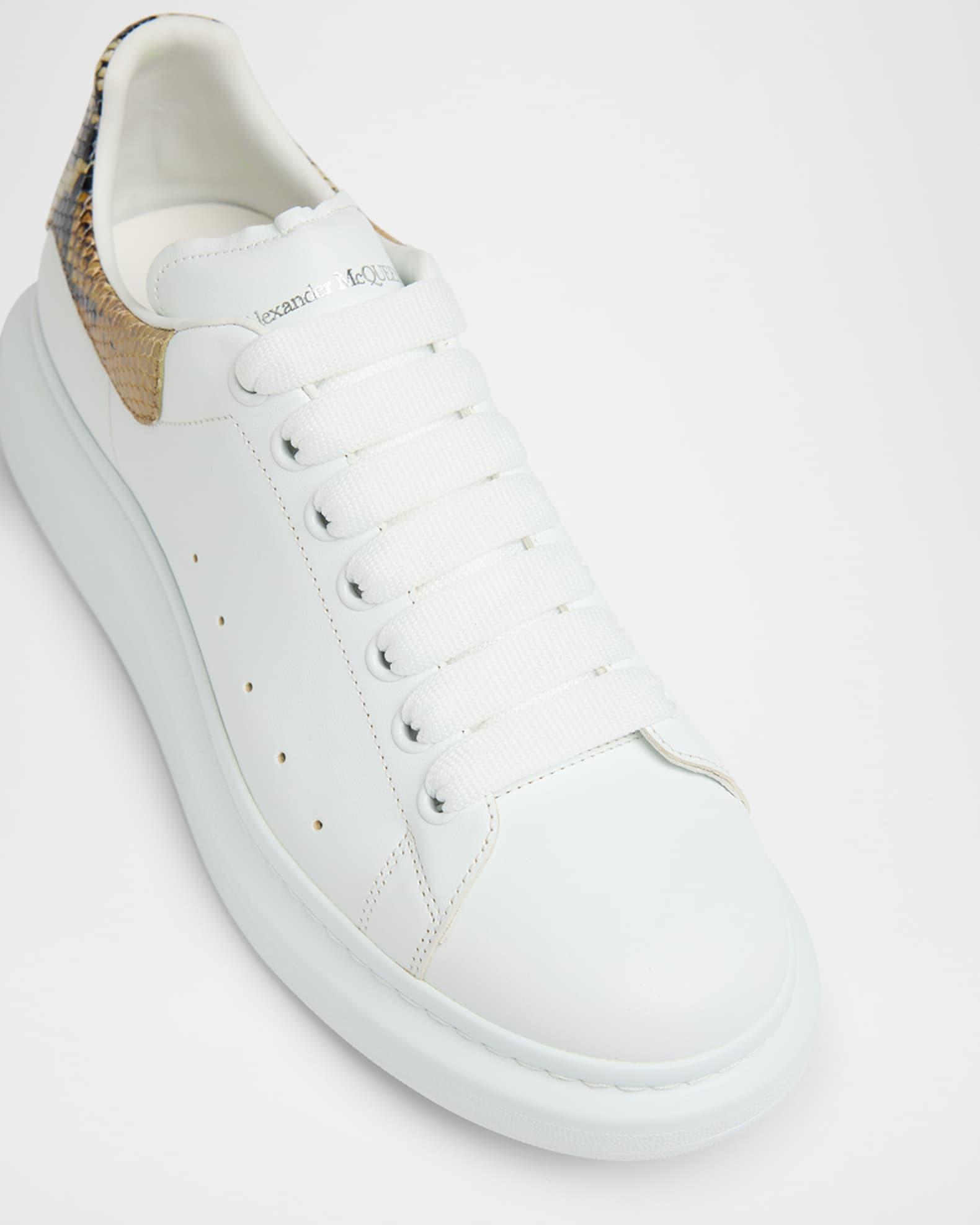 Men's Oversized Leather and Snake-Effect Low-Top Sneakers Product Image