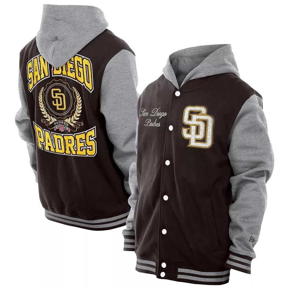 Men's New Era Brown San Diego Padres Throwback Prep Full-Snap Hoodie Jacket, Size: 2XL Product Image
