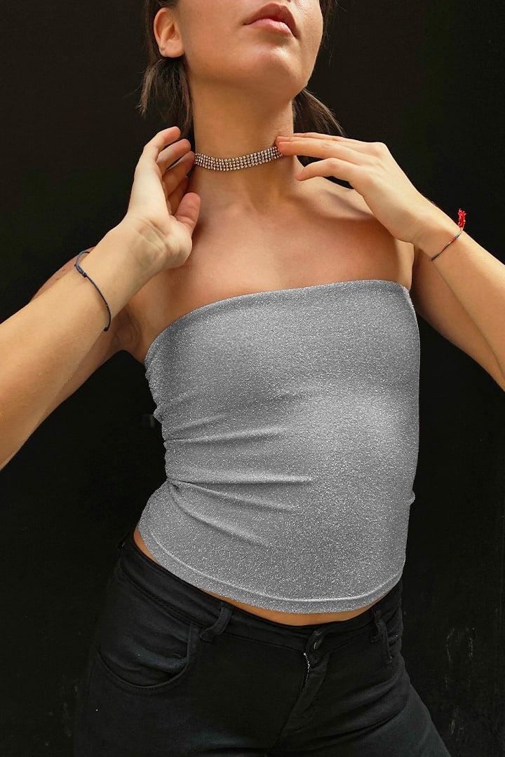 Sparkly bandeau top Product Image