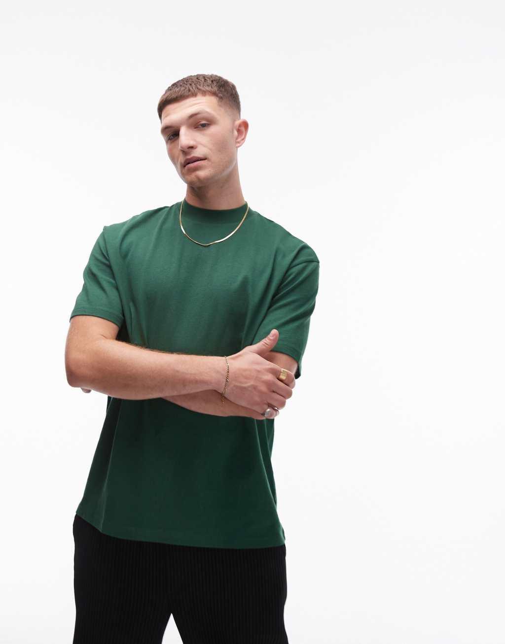 Topman oversized fit T-shirt in green Product Image