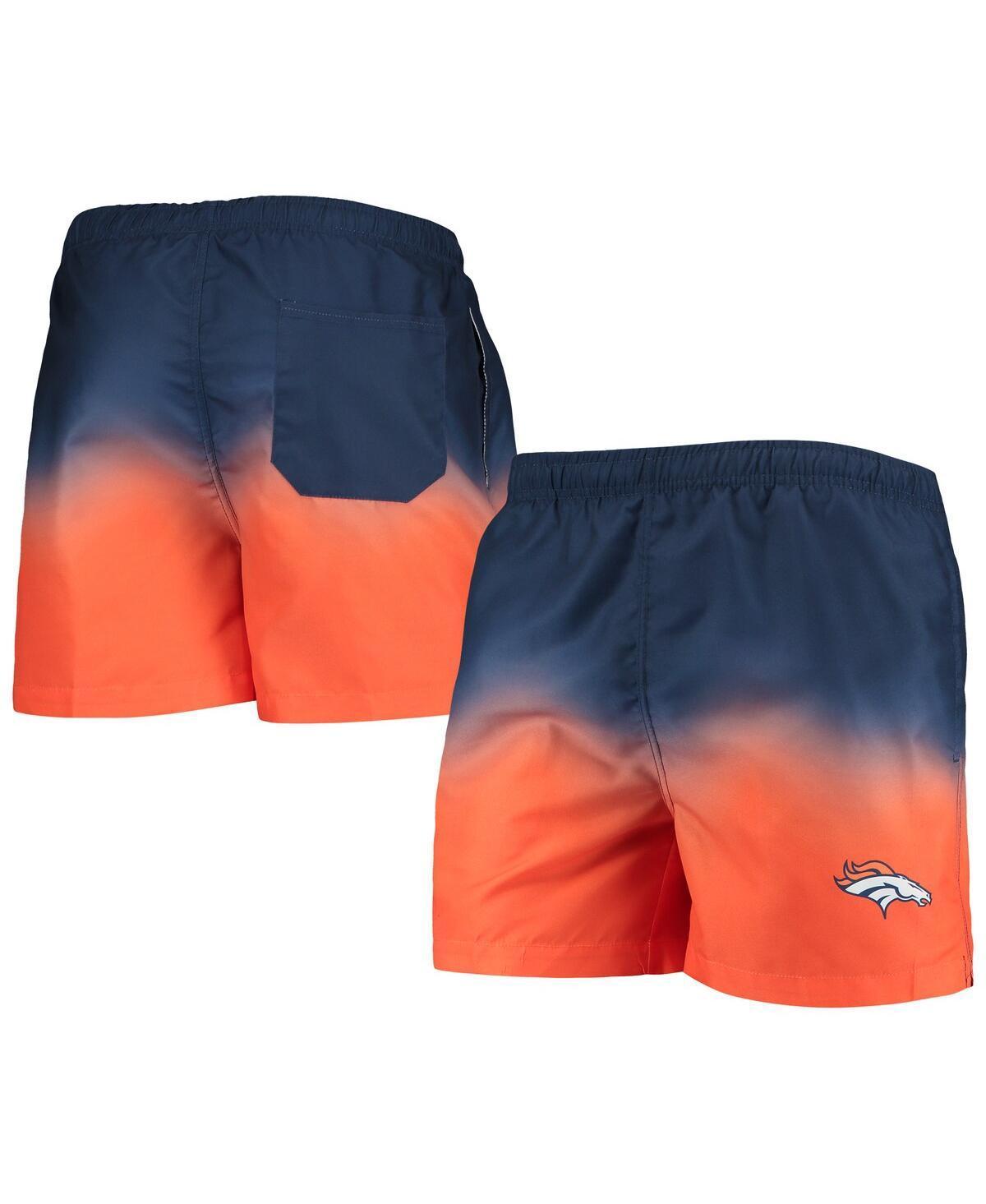 Mens FOCO Denver Broncos Dip-Dye Swim Shorts Blue Product Image