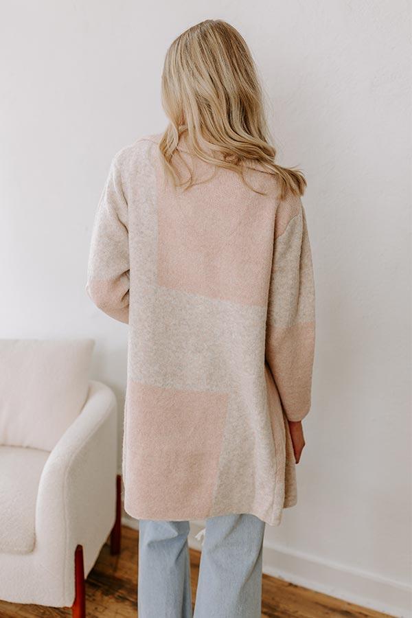 Apple Spiced Wishes Knit Coat in Pink Product Image