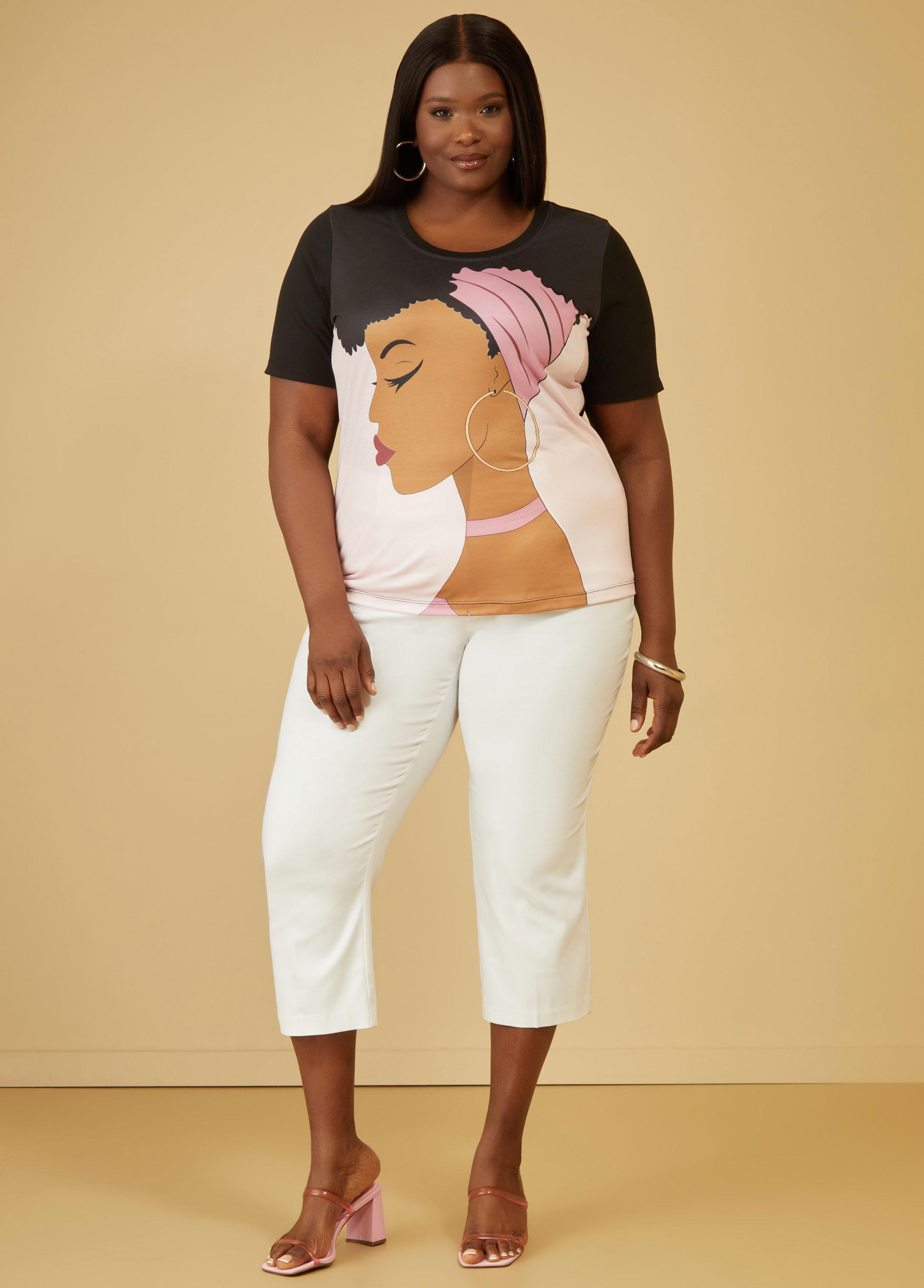 Plus Size Profile Knit Graphic Tee Ashley Stewart Product Image