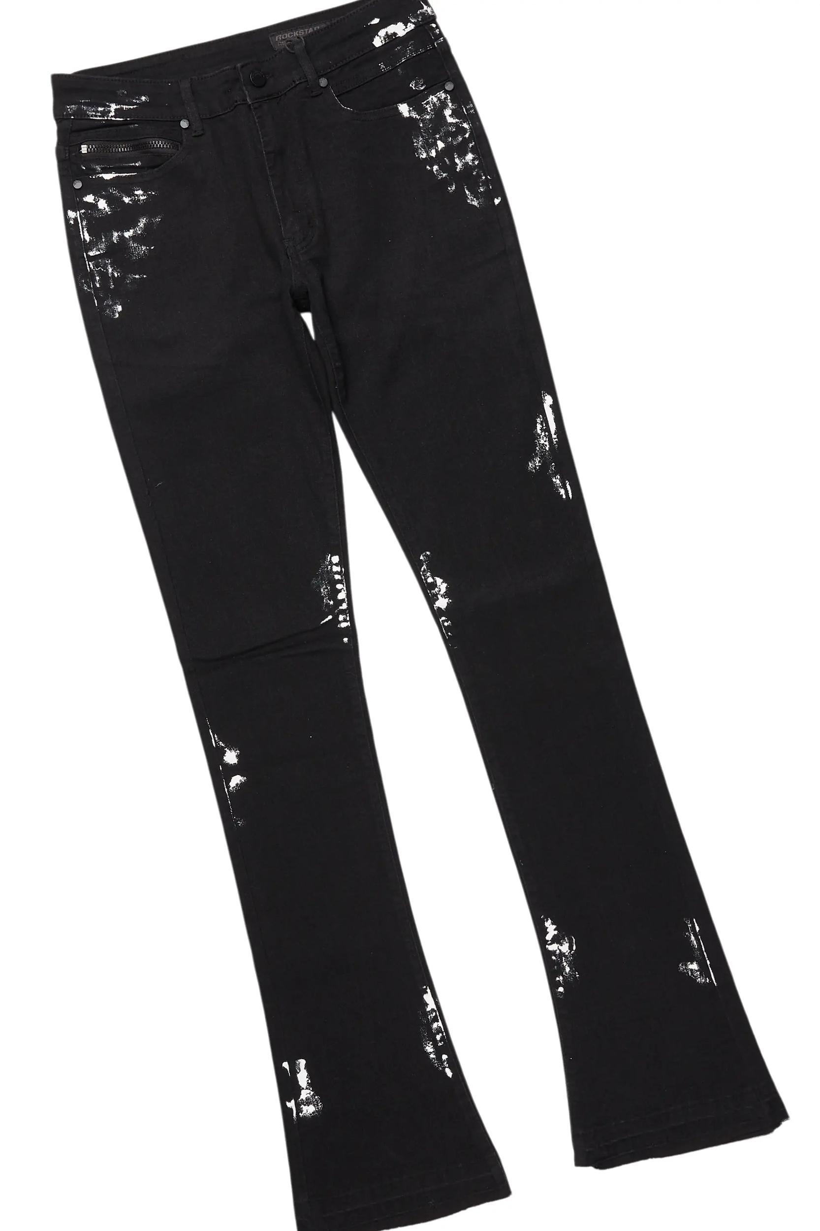 Banyan Black Graphic T-Shirt/Dag Stacked Flare Jean Set Male Product Image