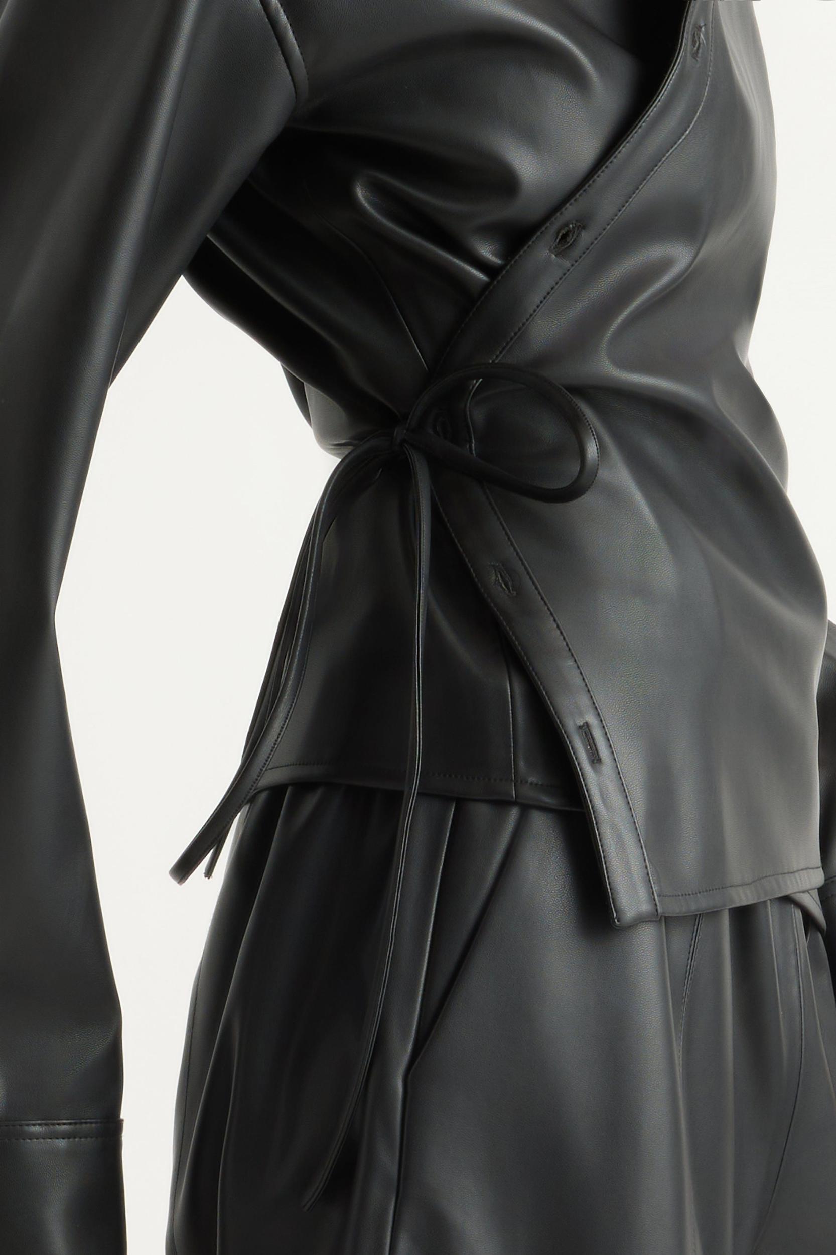 Sarit Vegan Leather Wrap Top Product Image