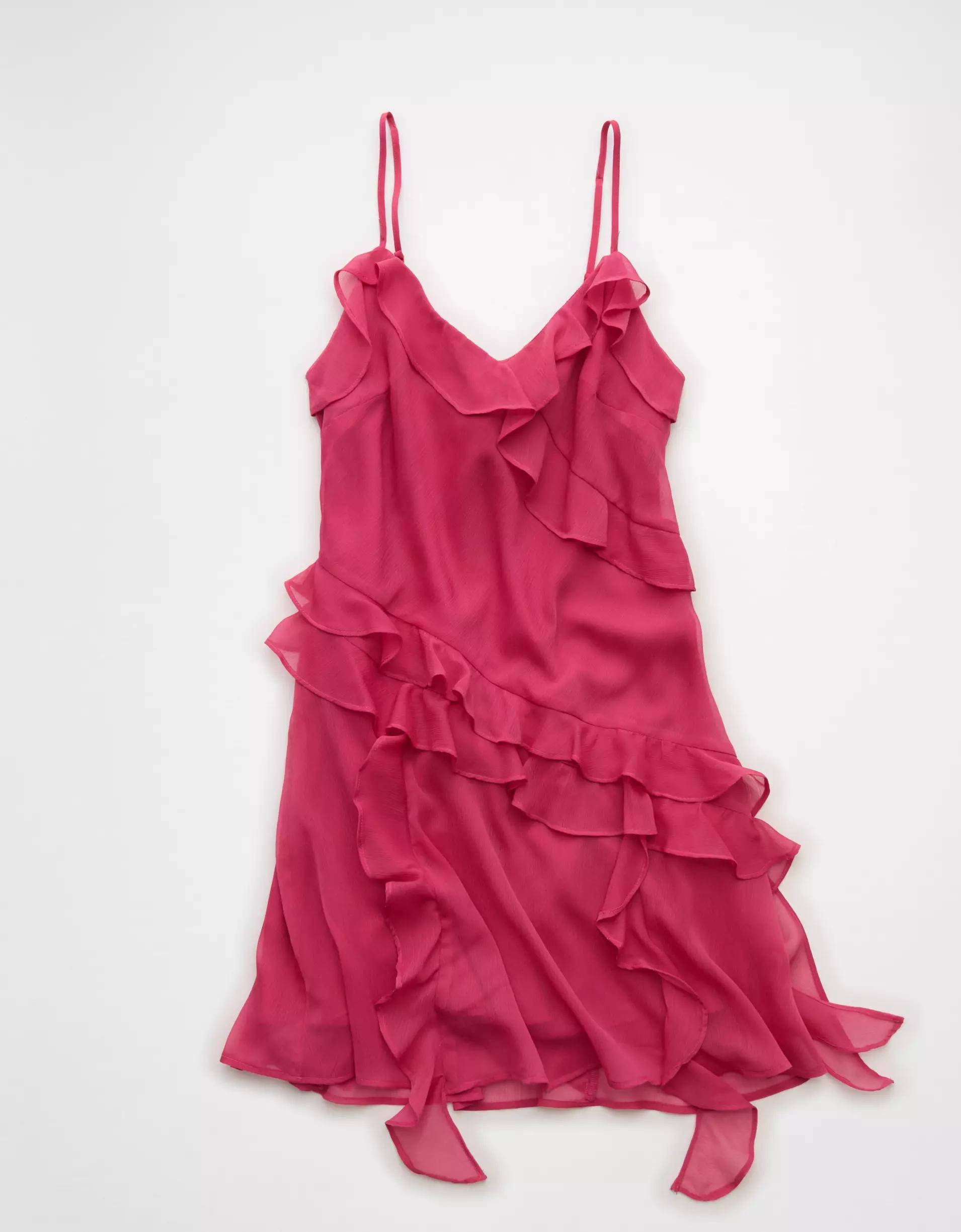 AE Asymmetrical Ruffle Mini Dress Product Image